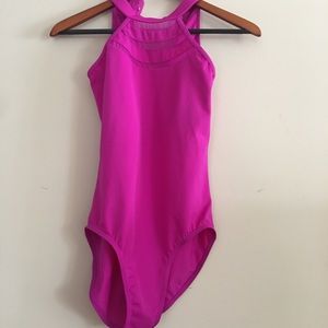 Hot pink ballet leotard